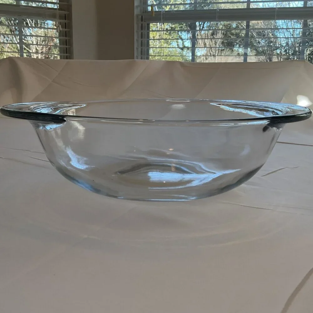 Anchor Hocking 2qt Clear Glass Casserole Dish Round Ovenware Vintage Cottagecore